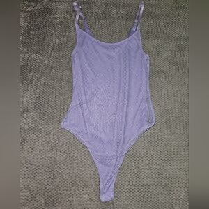 3/$15! Lavender Mesh Lined Bodysuit With Adjustable Straps, Women's Small